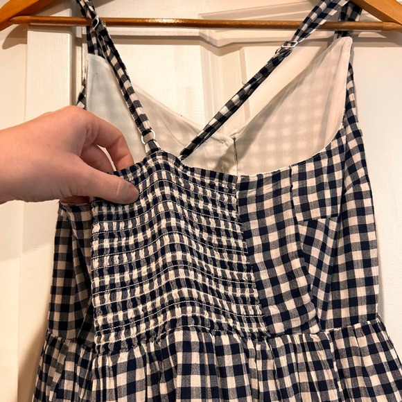 Old Navy Gingham Tiered Maxi Dress Petite Medium Smocked Cottagecore Preppy Boho - Picture 5 of 10